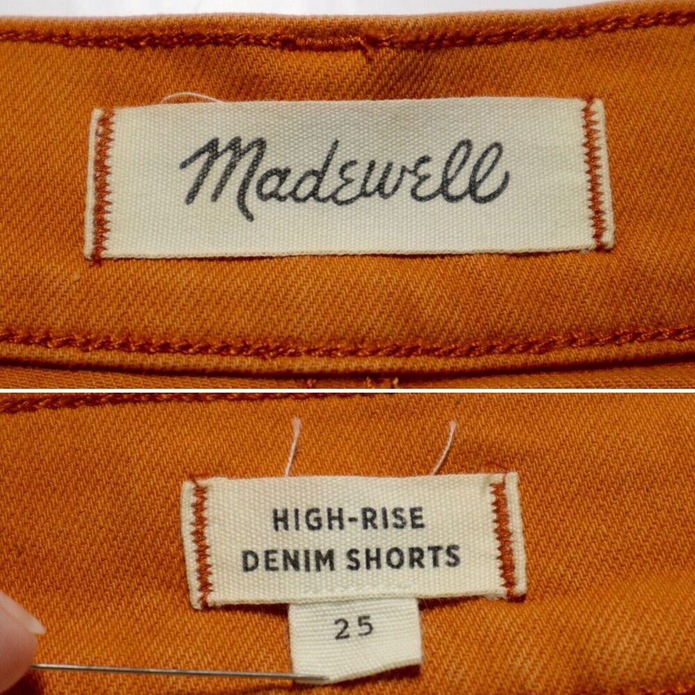 Madewell Size 25 High-Rise Denim Shorts Cut Off K9543 Burnt Orange - Picture 7 of 8